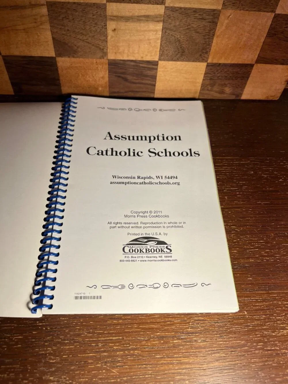 Spiral Bound Assumption Catholic Schools Wisconsin Rapids WI Cookbook A1161